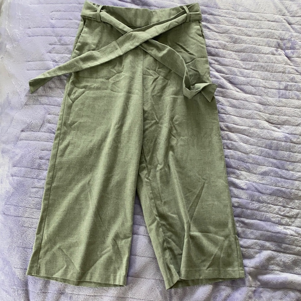 Gray wide leg dress pants